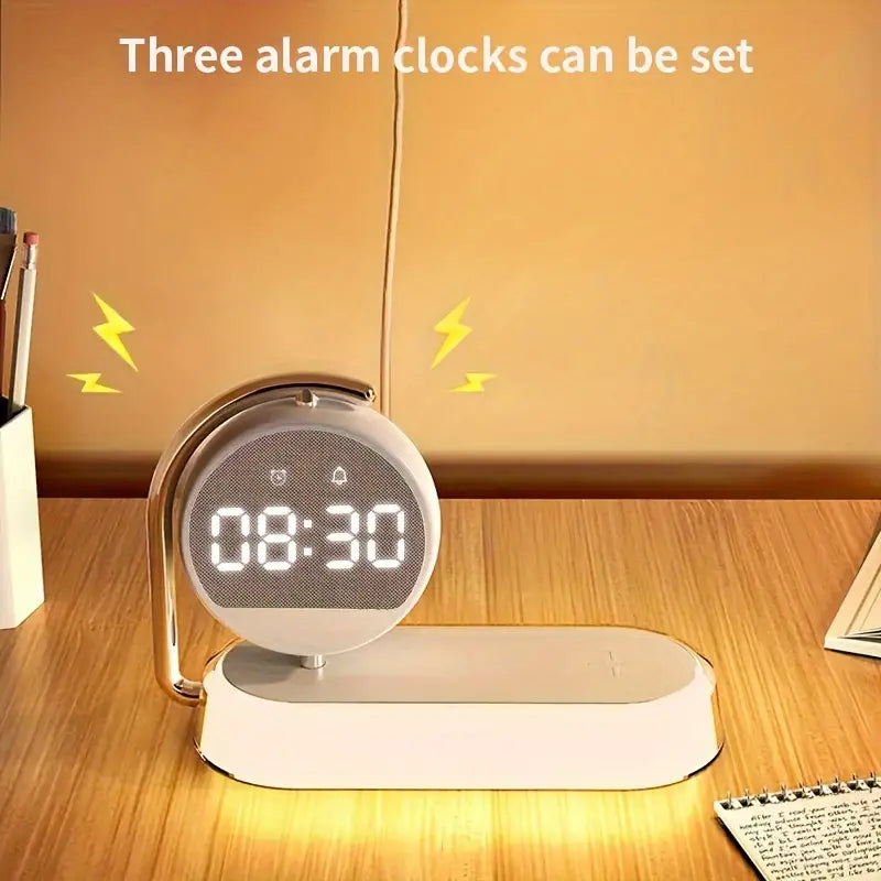 Fantasy Tropical Night Light & Wireless Charger Stand with Digital Alarm Clock-4