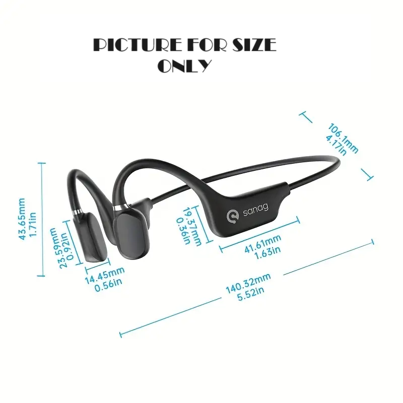 True Bone Conduction Earphone Open Ear Wireless Sport Headphones - Blue-4